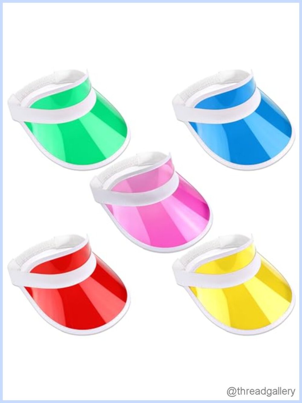 Retro Neon Visor Poker Hat Pack of 5 Sunvisor for Golf, Stag Parties